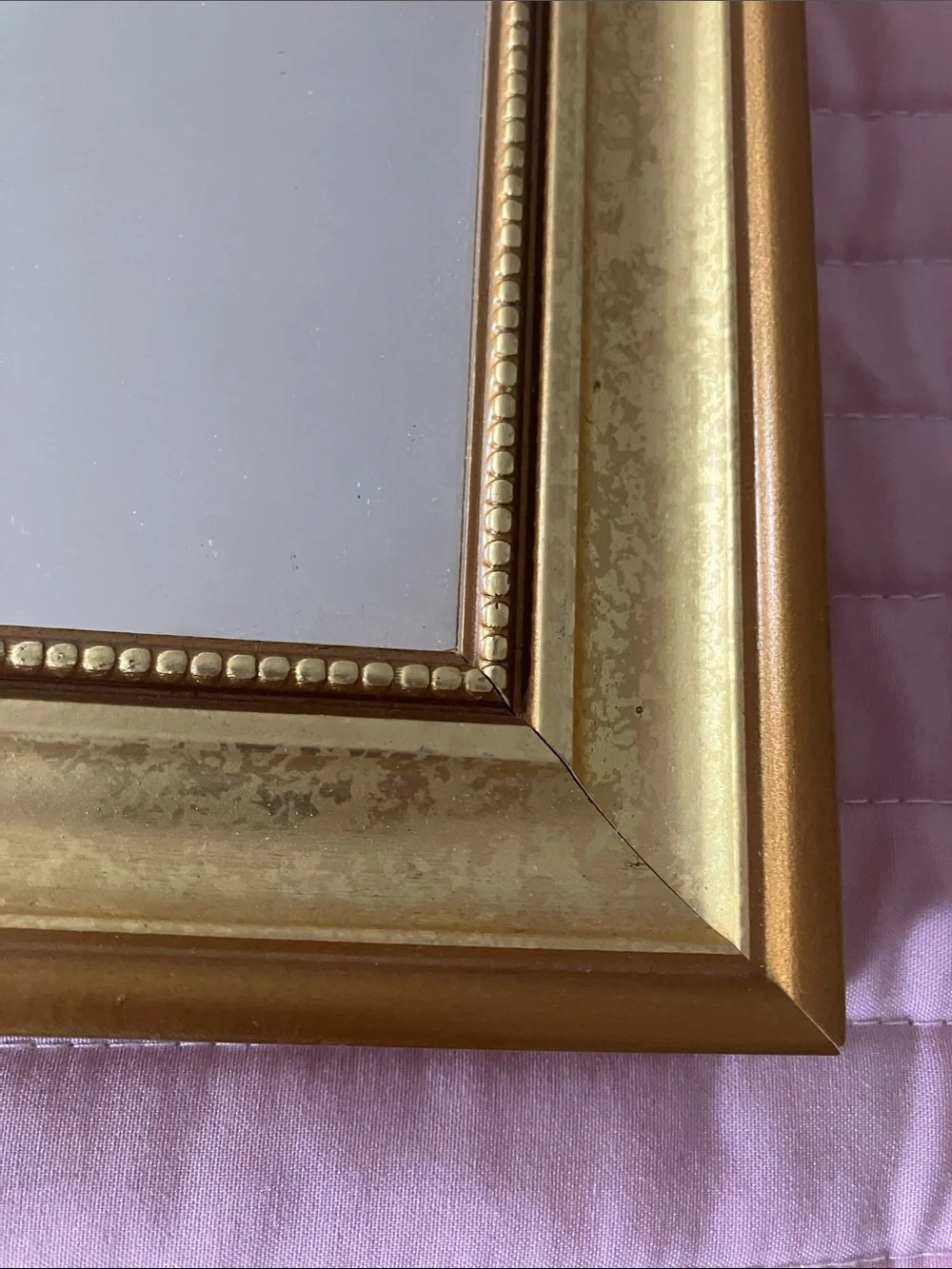 Gold Framed 13” x 8” rectangular wall mirror